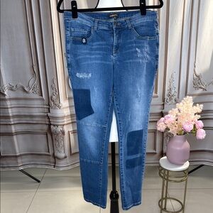 🩷🩷SOLD🩷🩷Roberto Cavalli Blue Skinny Jeans with Tapered Leg